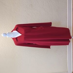 J. Jill Wearever Collection Red Faux Wrap Midi Dress Size Medium Tall
